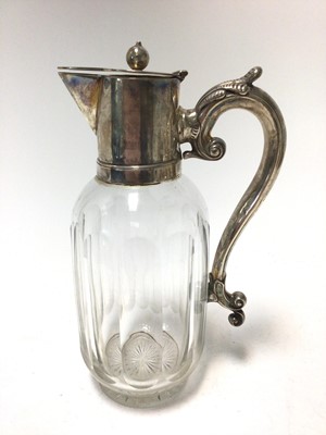 Lot 346 - Victorian silver mounted cut glass claret jug