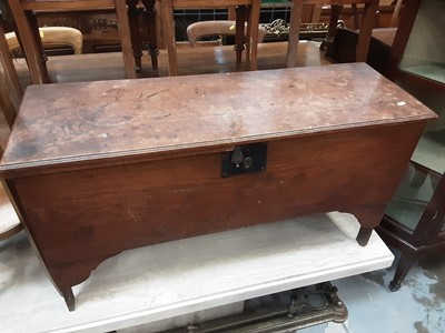 Lot 1042 - 18th century elm coffer with bible and dish inside
