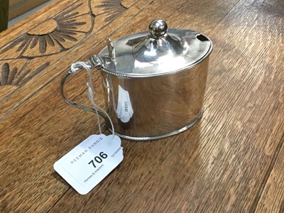 Lot 706 - Georgian silver mustard with blue liner