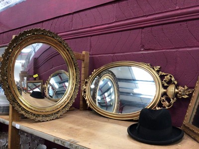 Lot 545 - Three framed wall mirrors and a gentleman,s hat