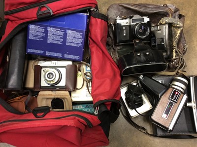 Lot 348 - Group vintage cameras and accessories