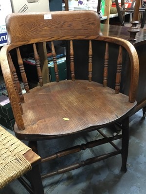 Lot 938 - Two Edwardian bedroom chairs and a captains chair