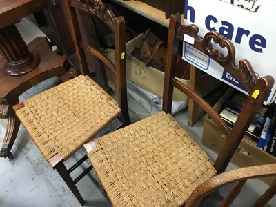 Lot 938 - Two Edwardian bedroom chairs and a captains chair