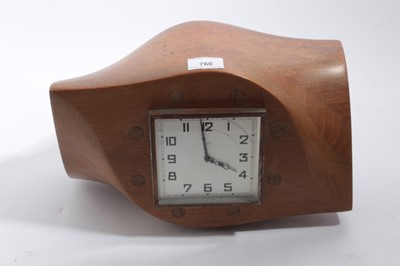 Lot 760 - 1930's wooden propeller boss clock with 8 day movement and engraved presentation inscription "Presented to H. J. Parker Holland Nomads F.C. 1937 - 39,.