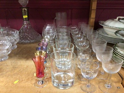 Lot 561 - Selection of Stuart cut glassware and other glassware including  decanters , jugs and tankards, plus Minton limited edition 196/750 Margaret Thatcher commerative Crystal goblet