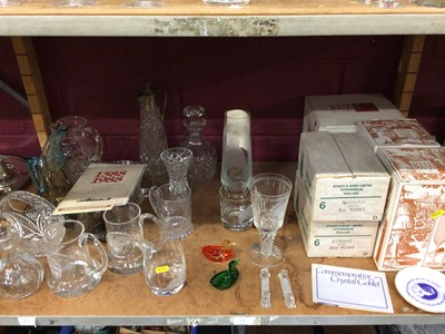 Lot 561 - Selection of Stuart cut glassware and other glassware including  decanters , jugs and tankards, plus Minton limited edition 196/750 Margaret Thatcher commerative Crystal goblet