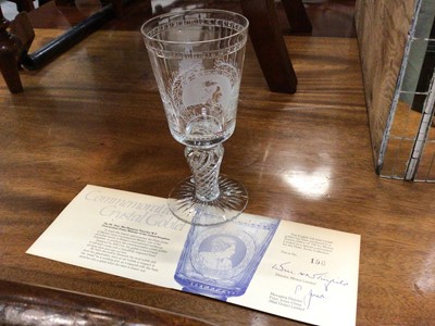 Lot 561 - Selection of Stuart cut glassware and other glassware including  decanters , jugs and tankards, plus Minton limited edition 196/750 Margaret Thatcher commerative Crystal goblet