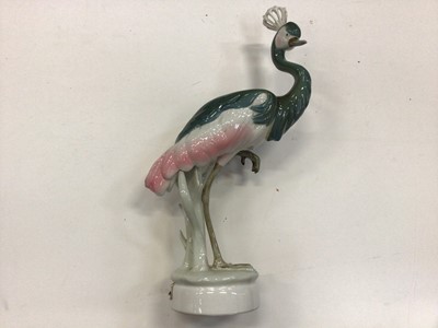 Lot 536 - Royal Dux figure of a crowned crane