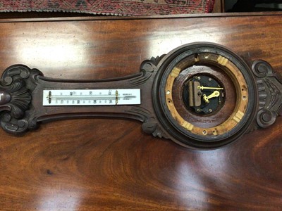 Lot 526 - Five various condition wooden wall hanging barometers