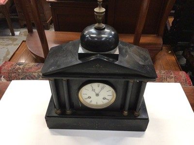 Lot 530 - Six Victorian slate mantel clocks