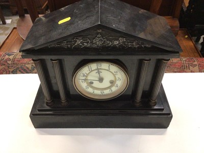 Lot 530 - Six Victorian slate mantel clocks