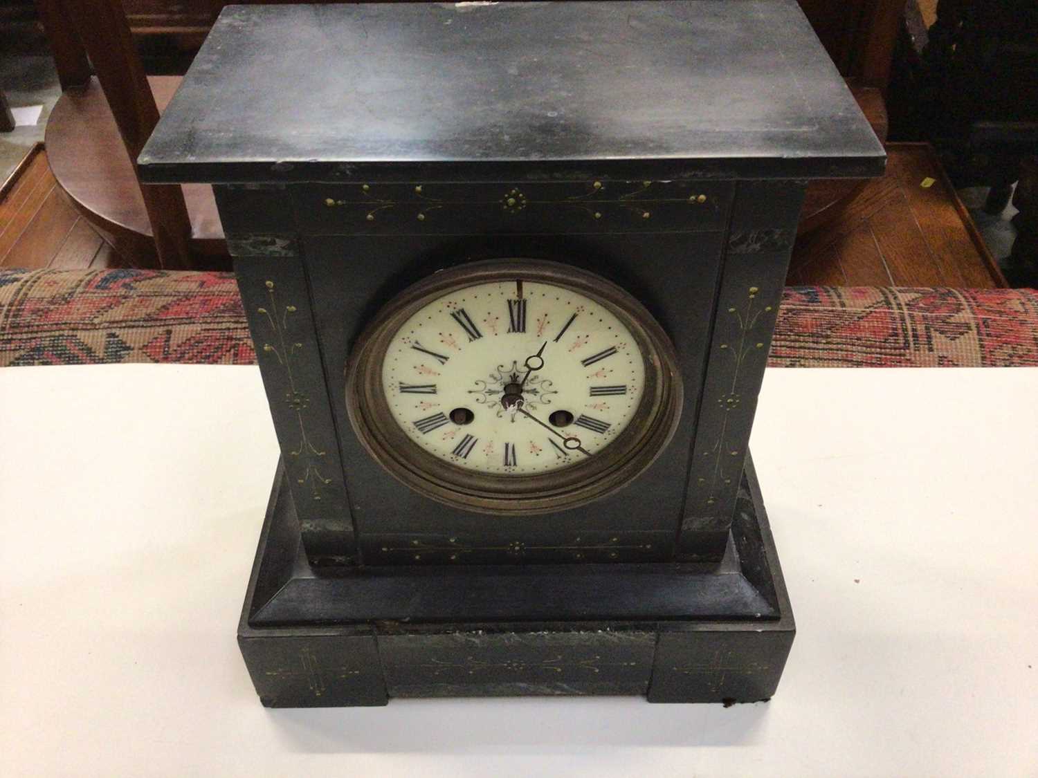 Lot 530 Six Victorian slate mantel clocks