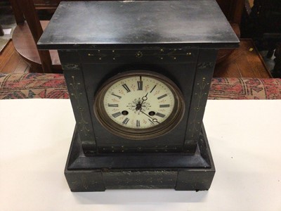 Lot 530 - Six Victorian slate mantel clocks