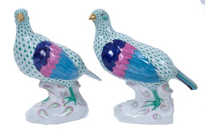 Lot 131 - Large pair of Herend figures of Partridges