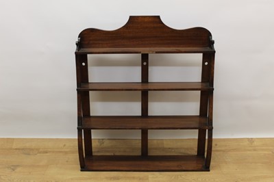 Lot 1385 - Regency mahogany open hanging shelves