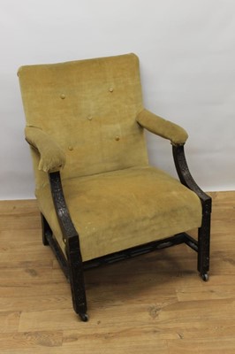 Lot 1383 - Chippendale style mahogany Gainsborough armchair with lattice blind fret carving