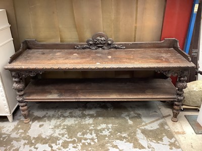 Lot 1390 - Very large Victorian carved oak serving table