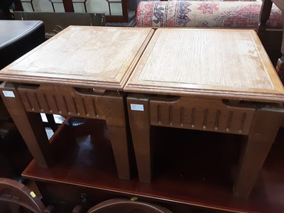Lot 933 - 19th century Chinese carved hardwood occasional table with inset marble top and pair oak occasional tables with acorn decoration  and an occasional table (4)