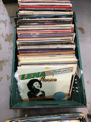 Lot 216 - Two trays records plus record player