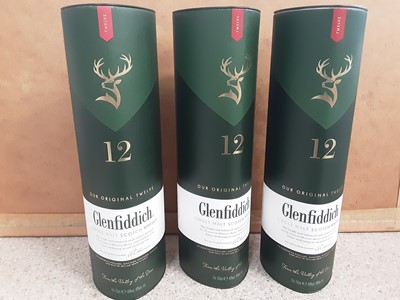 Lot 4 - Three bottles of Glenfiddich The Original Twelve 75cl single malt scotch whisky, in original boxes