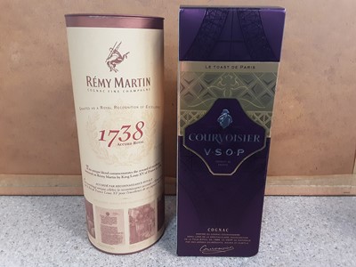 Lot 9 - Bottle of Courvoisier V.S.O.P Cognac 70cl and a bottle of Remy Martin Cognac Fine Champagne 70cl, both boxed