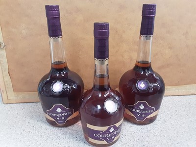 Lot 10 - Two 1 litre bottles of Courvoisier V.S plus another 70cl (3)