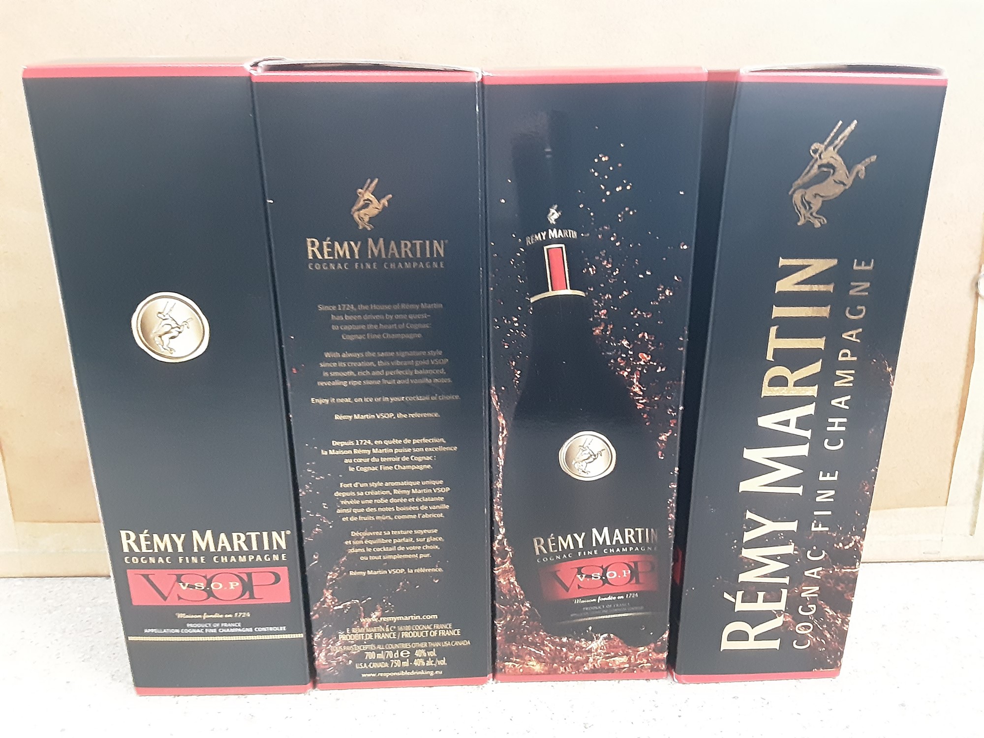 Lot 12 Four bottles of Remy Martin VSOP Cognac Fine