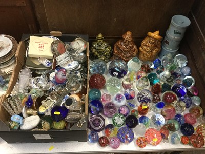 Lot 499 - Very large quantity of art glass paperweights, other paperweights and some ceramics