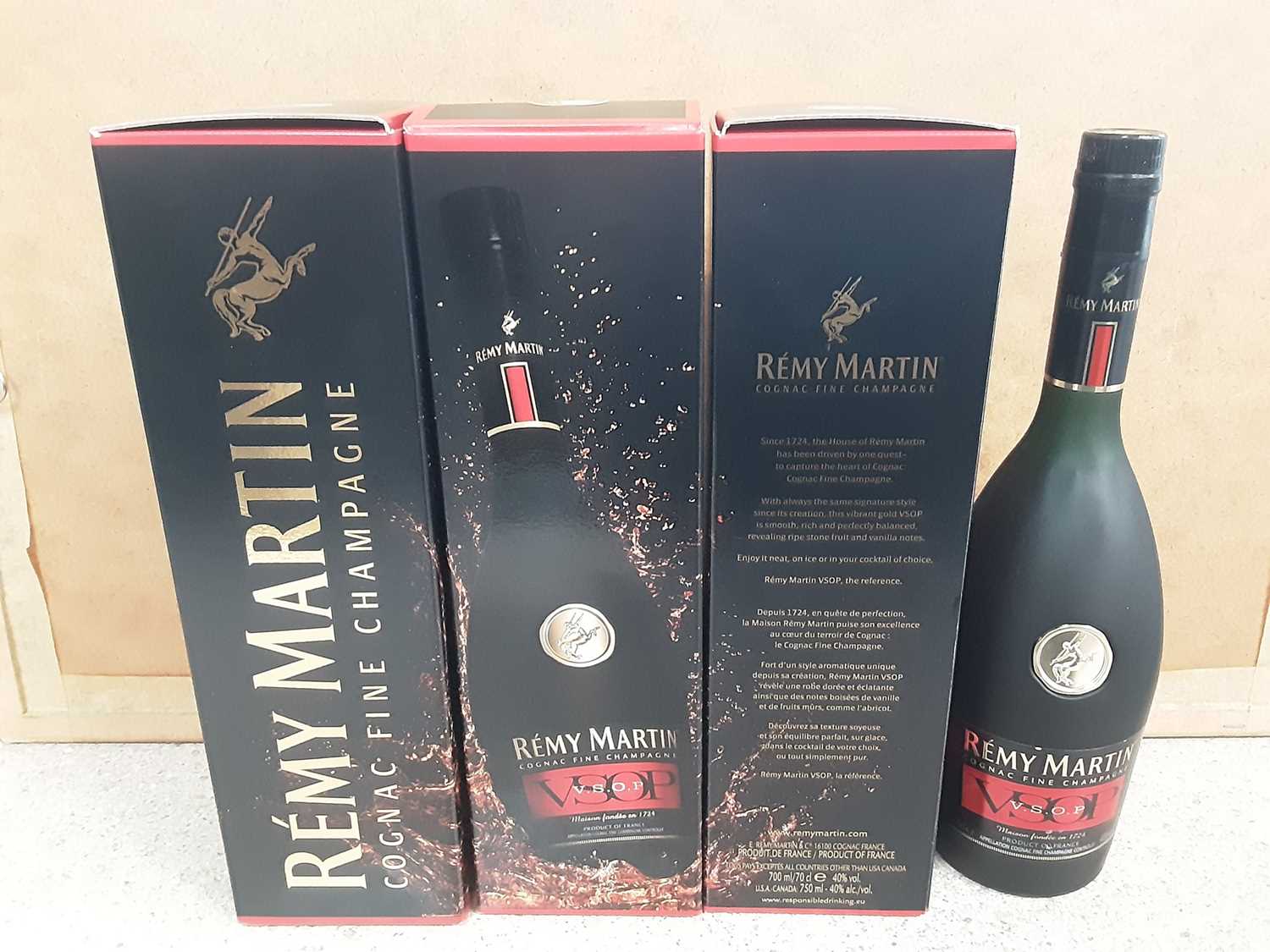 Lot 13 - Four bottles of Remy Martin VSOP Cognac Fine Champagne 70cl, three in original boxes