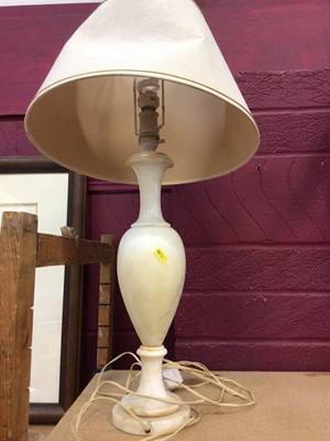 Lot 239 - Stone based table lamp and shade