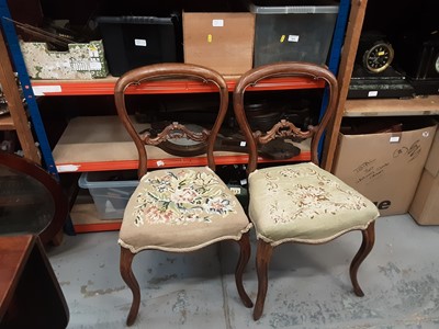 Lot 1118 - Pair of Victoriab mahogany chairs with tapestry seats on cabriole legs