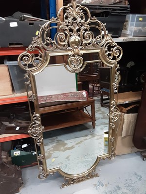Lot 1120 - Large ornate brass mirror