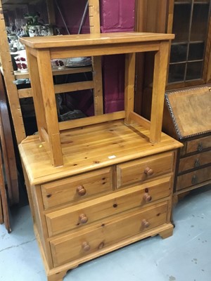 Lot 945 - Pine chest four drawers and pine side table (2)