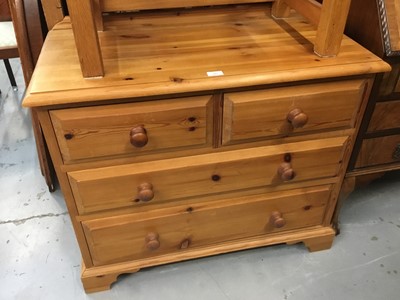 Lot 945 - Pine chest four drawers and pine side table (2)