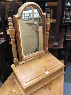 Lot 948 - Pine toilet mirror with spiral columns and rising lid