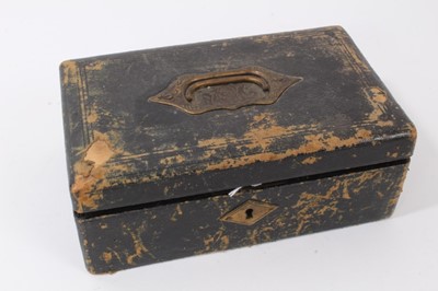 Lot 136 - Victorian leather jewellery box containing antique and vintage costume jewellery