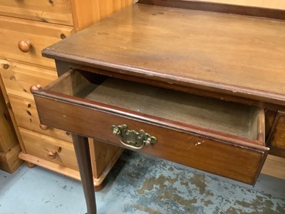 Lot 958 - Georgian-style mahogany side table with two drawers on taper legs on pad feet