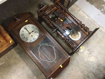 Lot 472 - Vienna regulator style wall clock and another regulator wall clock (2)