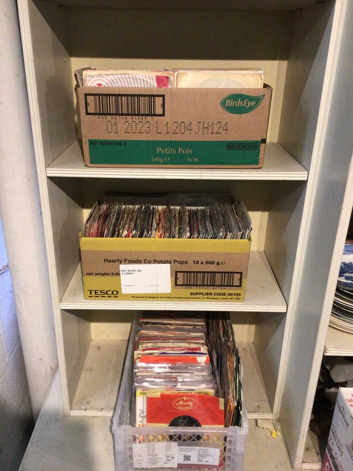 Lot 151 - Selection of single records including Platters, Jerry Lee Lewis, Chiffons, Pickwicks, Tommy Bruce, Bobby Ryder, and Manfred Mann (approx 200), together with two further boxes of mixed singles