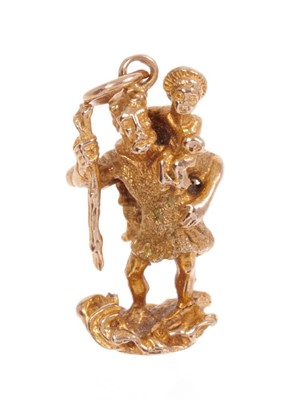 Lot 582 - 9ct gold St. Christopher pendant