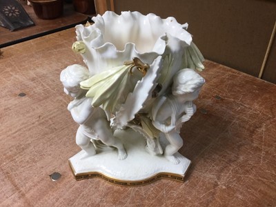 Lot 478 - Victorian Moore & Co table centre decorated with Cherubs