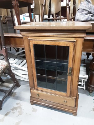 Lot 1069 - Edwardian cabinet with shelved interior enclosed by glazed door with drawer below