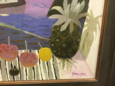 Lot 1060 - *Mary Fedden (1915-2012) oil on canvas - Still Life in Spain, signed and dated 1984, in glazed painted frame