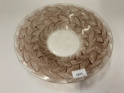 Lot 1311 - 1930's Lalique glass bowl decorated with leaves