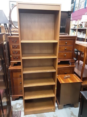 Lot 1074 - Modern open bookcase with adjustable shelves, 61cm wide, 29.5cm wide, 191cm high