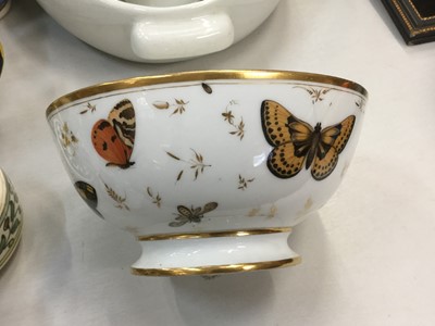 Lot 470 - Early 19th century French (possibly Paris) porcelain bowl decorated with insects and butterflies