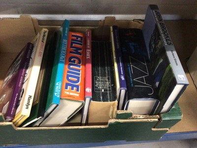 Lot 40 - Box of books, including Essex related, together with a framed print and a box of knitting patterns
