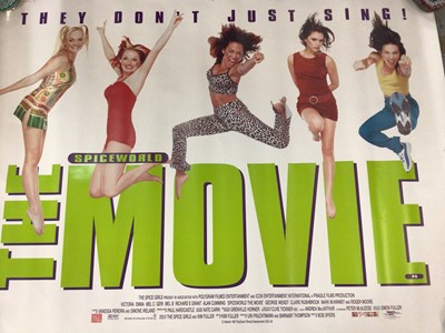 Lot 1648 - Large collection of late 1990's and early 2000's film posters including 1997 The Spice Girls, The Beatles Anthology etc .