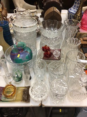 Lot 464 - Art glass vase, decanters, vases, bowls and other glassware