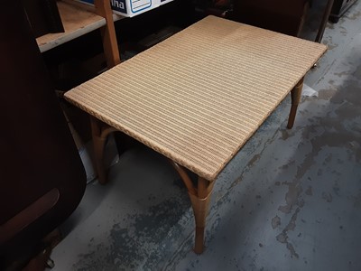 Lot 1103 - Set of four good quality Lloyd Loom Eastward wicker chairs and a matching coffee table (5)